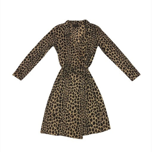 Fendi Leopard Print Wrap Dress, Size 12 ...